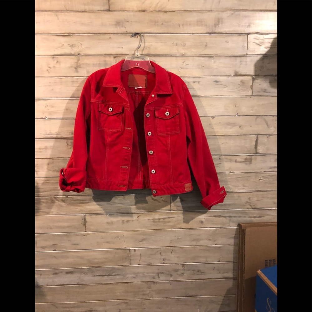 Vintage guess red denim jacket
